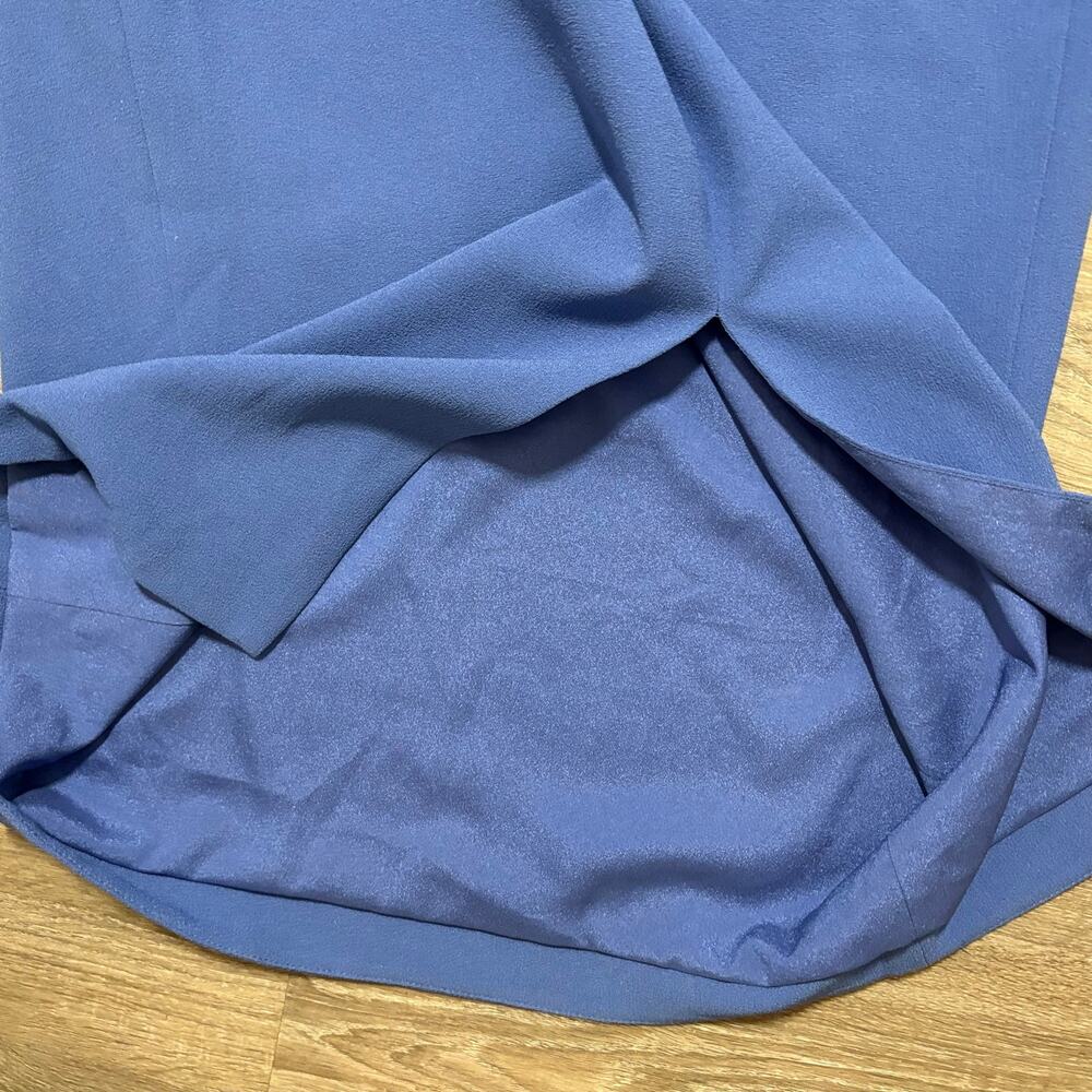 Dress The Population Lita Dress Sz M Blue Jay Tie Shoulder Cocktail Midi Sheath - Picture 13 of 16